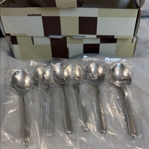 Sambonet Hannah tea spoons luxury Elegant stainless steel Flatware Set of 8
